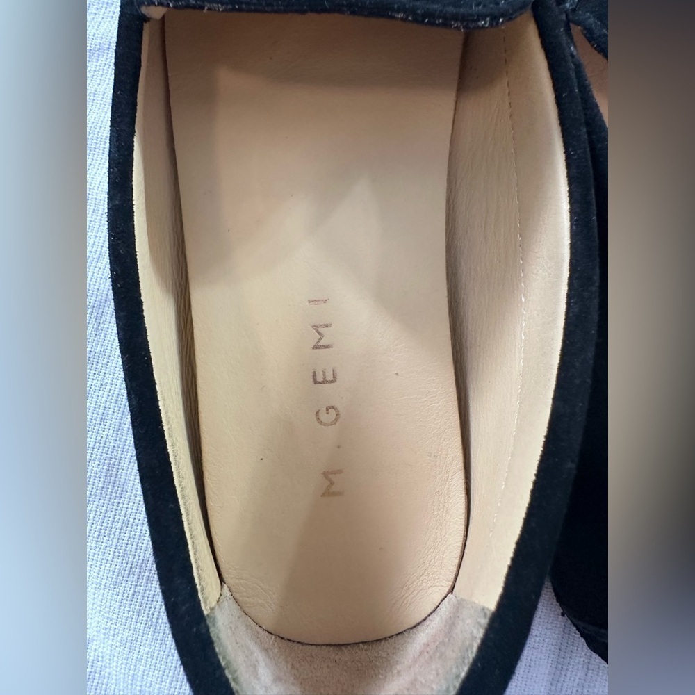M Gemi Italy Women's Felize Moccasin Slip On Loafer Size 37.5 7 Black Suede Shoe - Picture 7 of 7